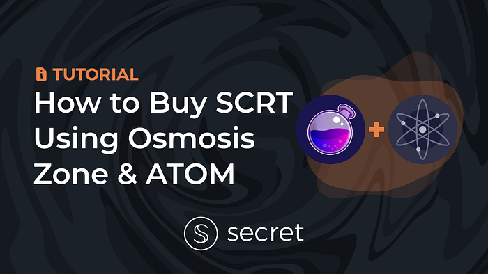 Como comprar SCRT Usando Coinbase, Osmosis DEX e ATOM